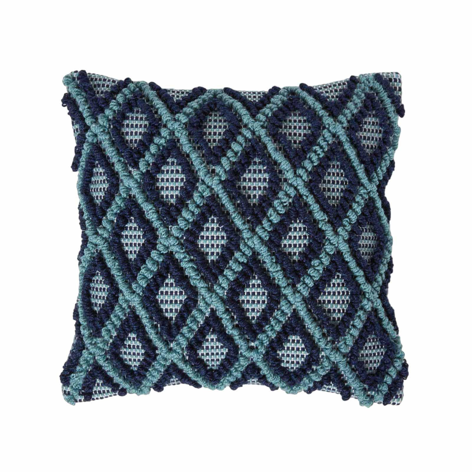 DEKOKISSEN Tula 45/45 cm mit 3D-Muster - Blau, Textil (45/45cm) - Homescapes