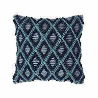 DEKOKISSEN Tula 45/45 cm mit 3D-Muster - Blau, Textil (45/45cm) - Homescapes