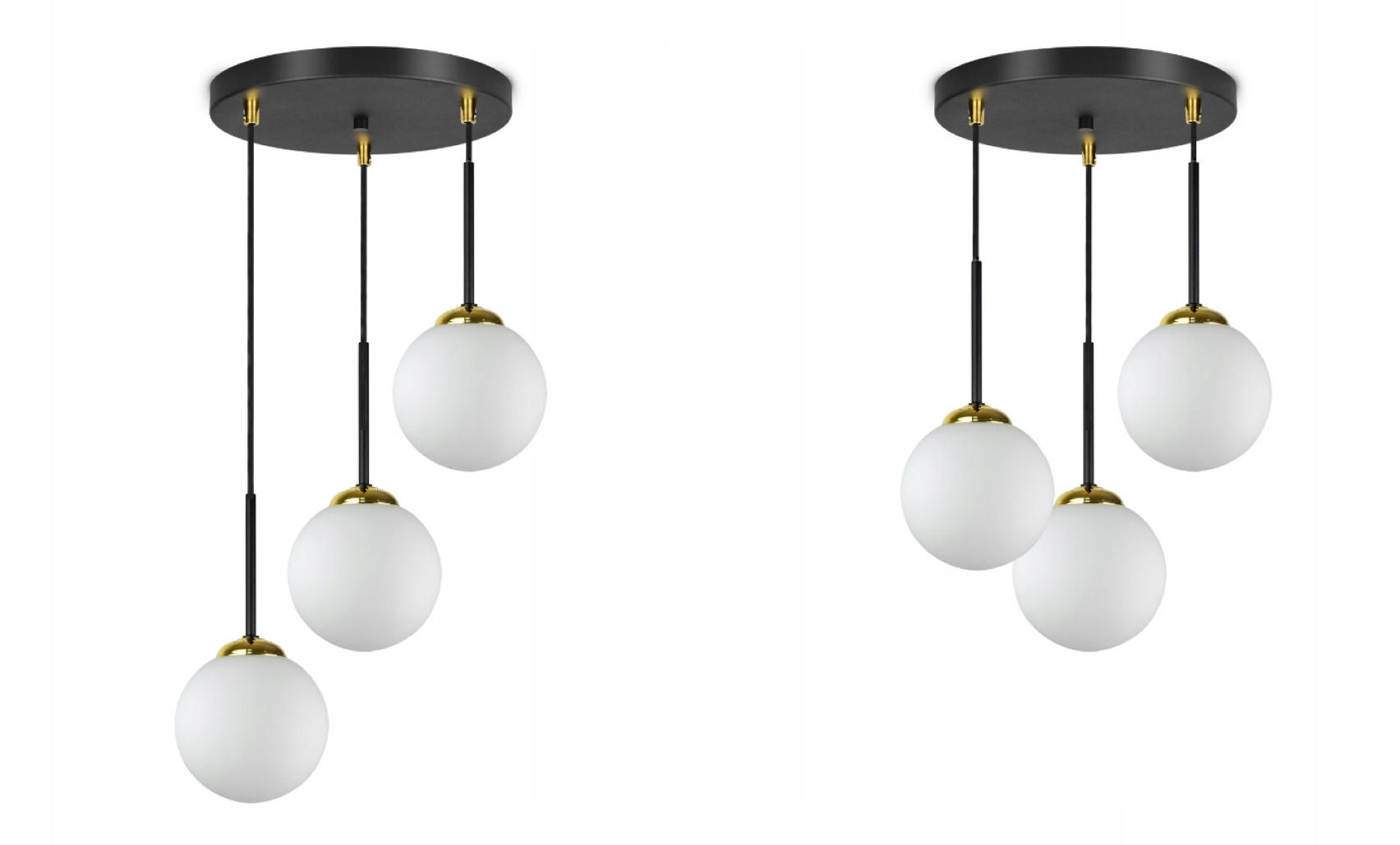 PENDELLEUCHTE Milano Glas - Goldfarben/Schwarz, Glas/Metall (35/35/90cm) - kiki design