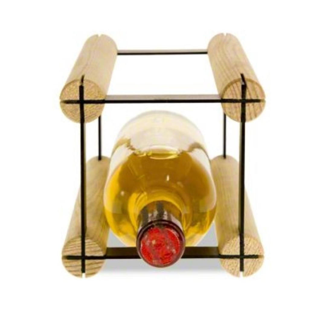 WEINREGAL Vinotega Mod Metal 12,5x12,5x24,5 cm 1x1 Flasche Massives Kiefernholz Natur - Naturfarben, Holz (12.5/12.5/24.5cm) - PROREGAL