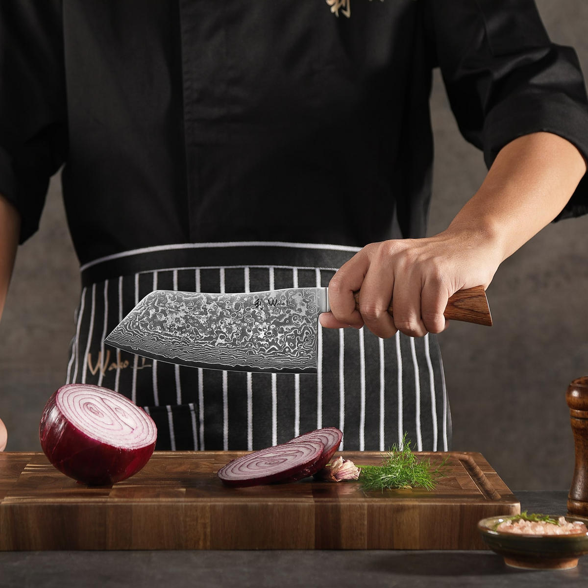 KOCHMESSER 17 cm - Braun, Holz/Metall (32cm) - Wakoli