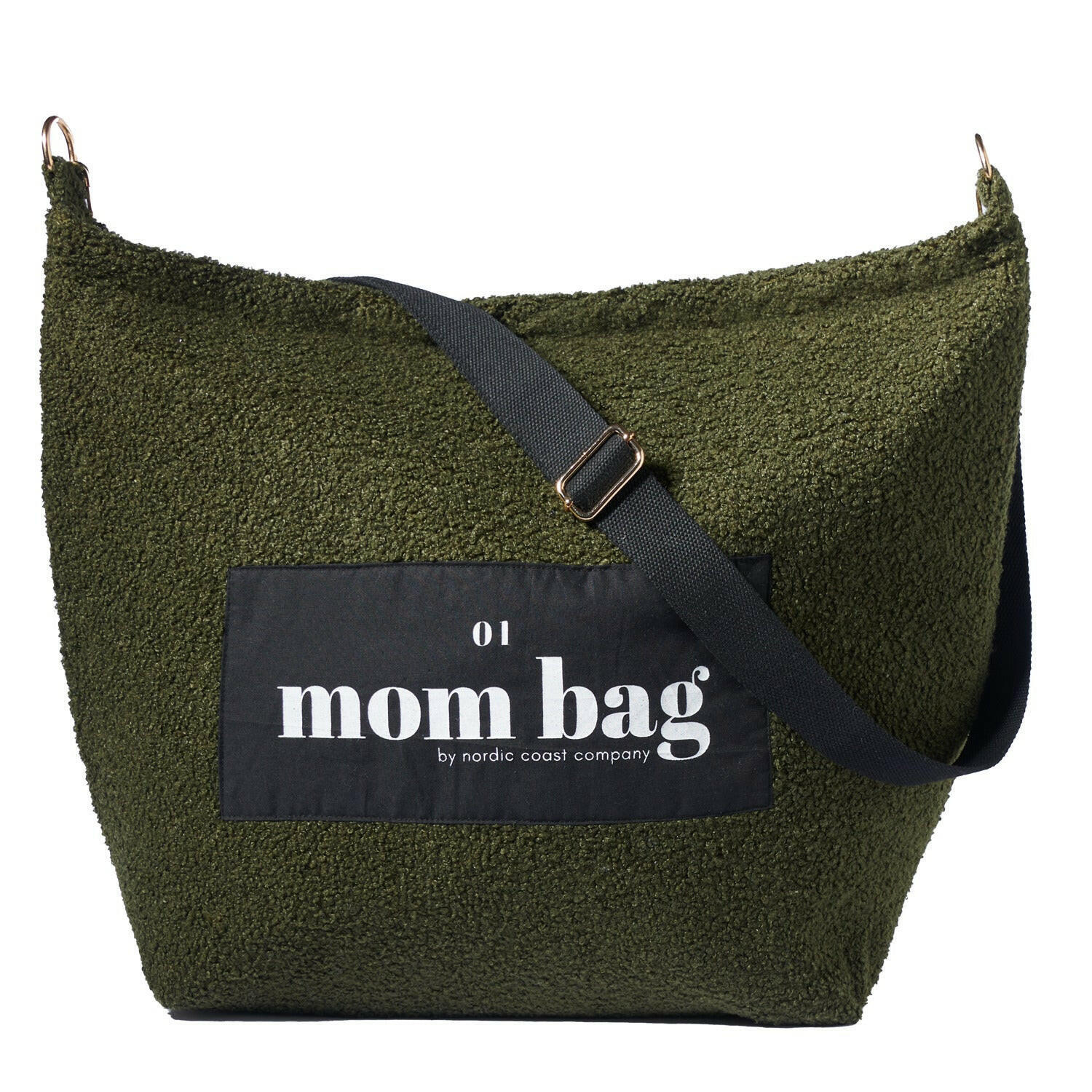 MOM Bag Teddy Bouclé Olive - Olivgrün, Textil (60/10/45cm) - nordic coast company