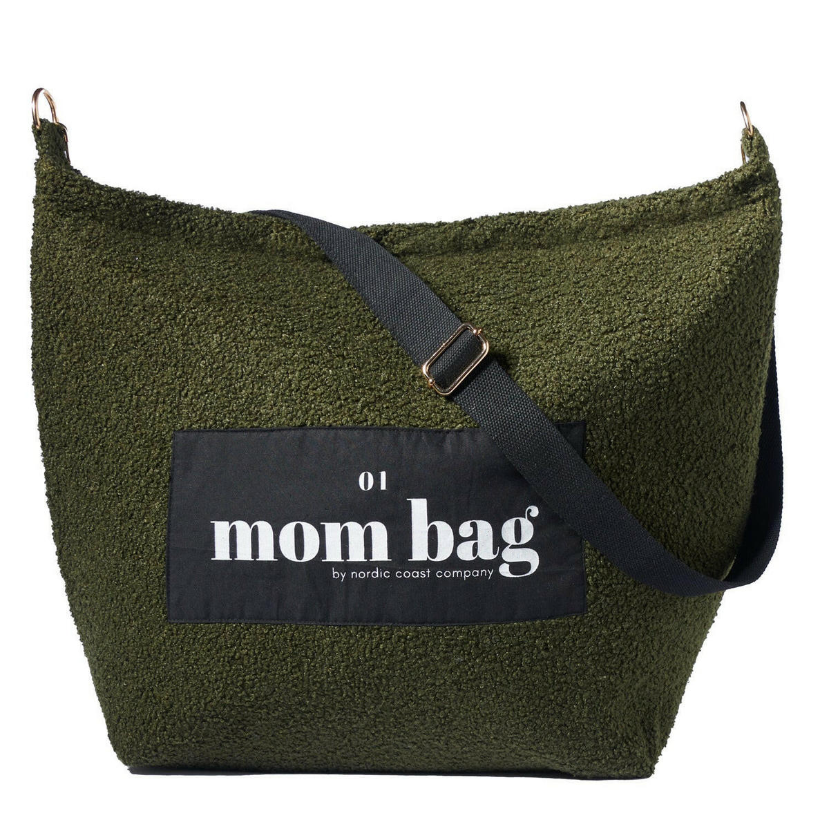MOM Bag Teddy Bouclé Olive - Olivgrün, Textil (60/10/45cm) - nordic coast company