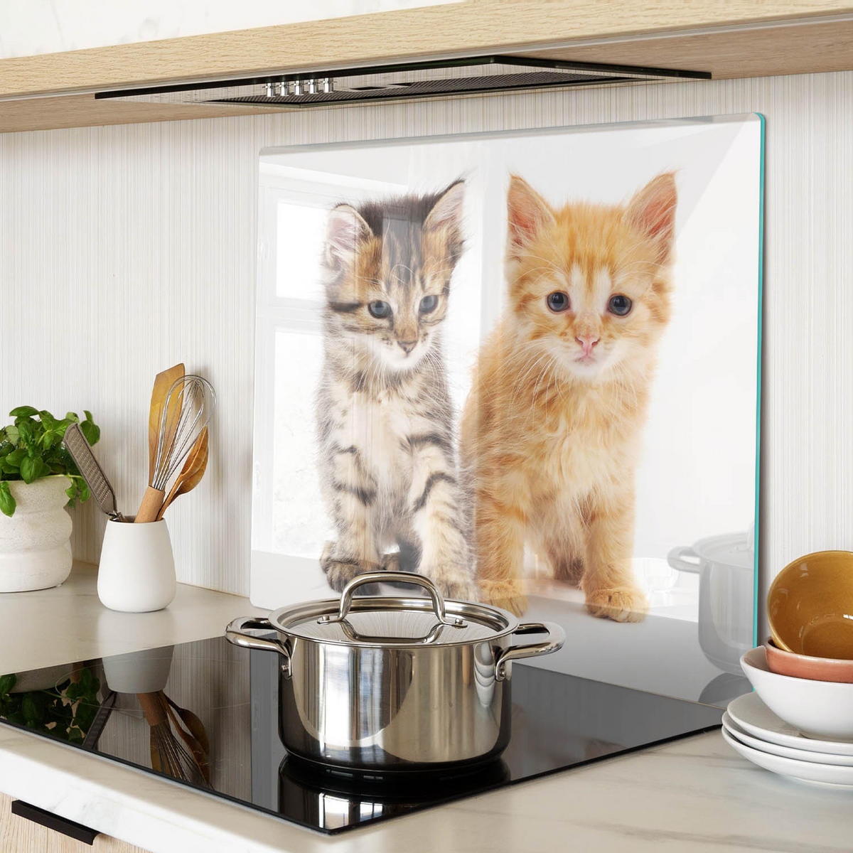 GLASPLATTE 60x52 cm Katze Tier - Cognac, Glas (60/52cm) - TULUP