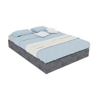 POSTEĽNÝ rám 140/200 cm sivý s plynovým zdvihom z látky a kovu - sivá, textil (140/200cm) - OKWISH