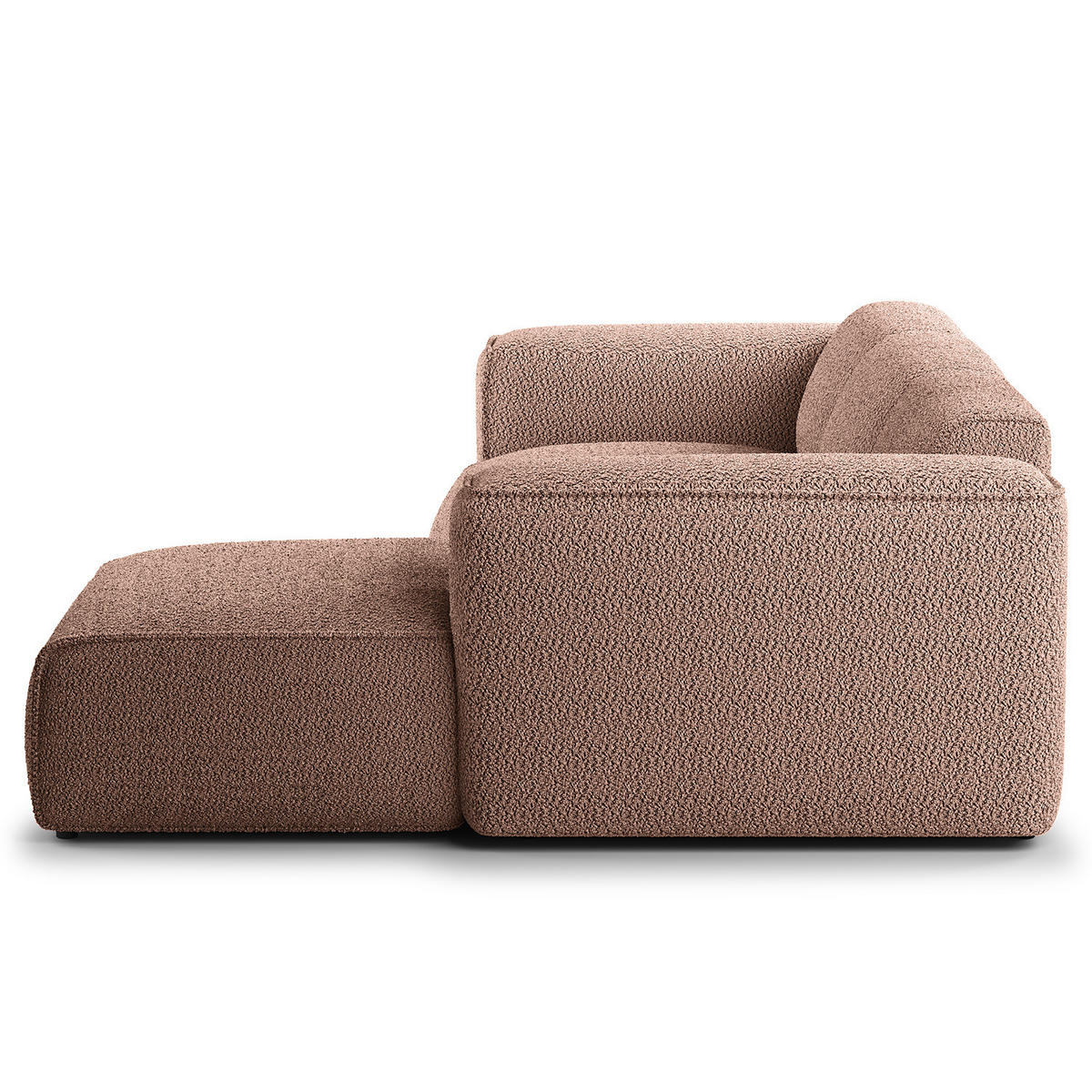 3-SITZER ECKSOFA mit Longchair - Mauve/Schwarz, Kunststoff/Textil (251/173cm) - home24