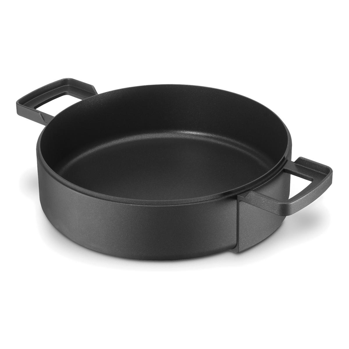 BRÄTERSET b.double, 3-tlg., mit Glasdeckel, Aluminiumguss, Schwarz - Schwarz, Metall (34/26/20cm) - Berndes