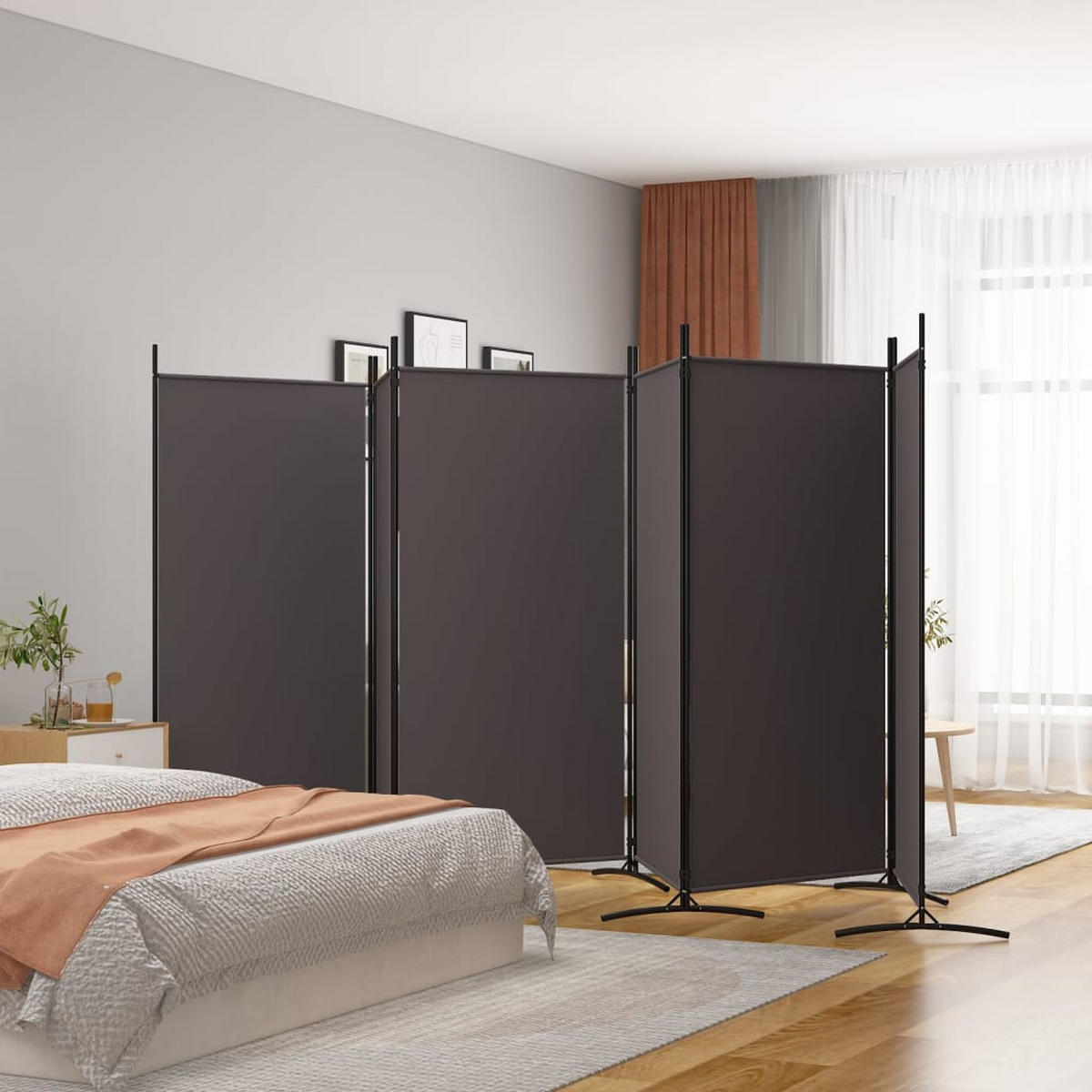 PARAVENT 6-teilig Braun 520/180 Cm Stoff - Braun, Textil (520/180/0.1cm) - vidaXL