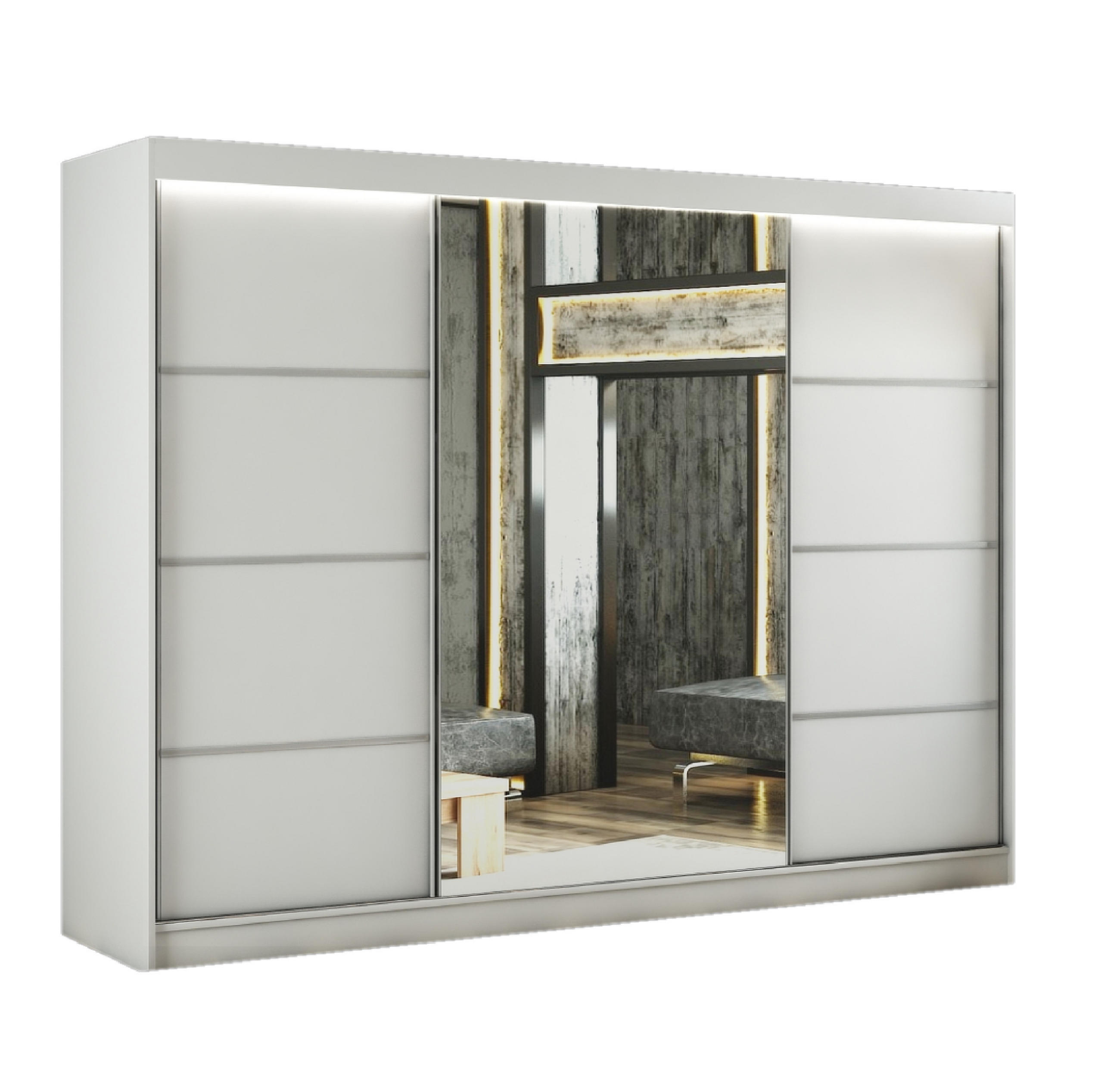 Margaret Hadas24 Schwebetürenschrank Weiß 250x215x61 cm