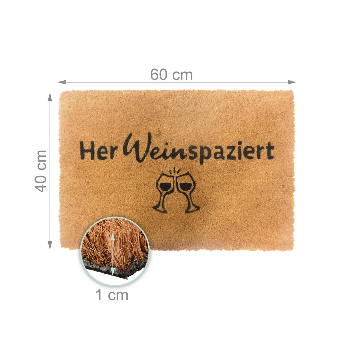 ROHOŽ - různobarevná, textil/plast (60/40cm) - Relaxdays