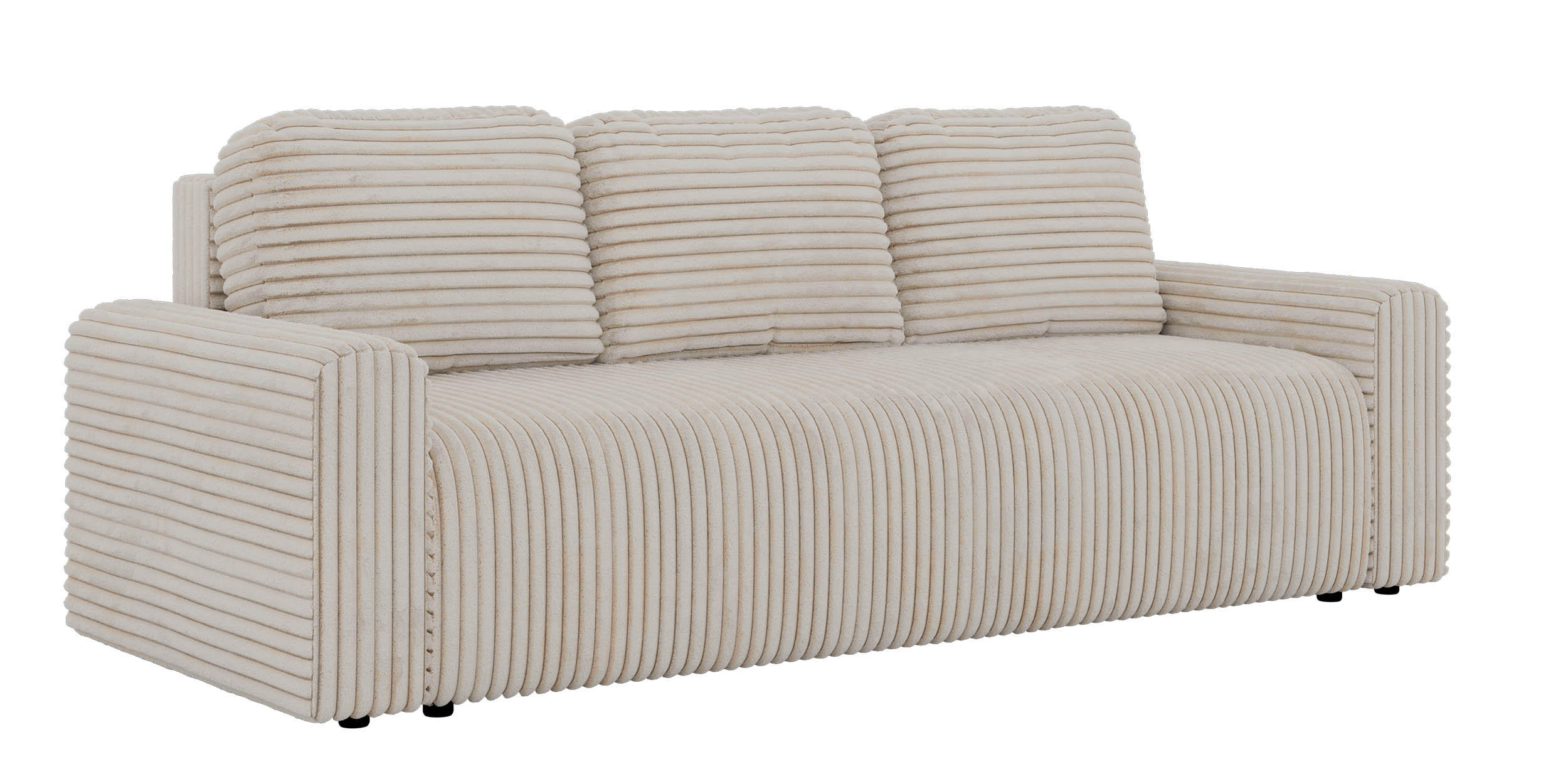 TŘÍMÍSTNÁ POHOVKA NESSARO - Béžová Manšestr - černá/béžová, textil/plast (243/92/90cm) - MKS