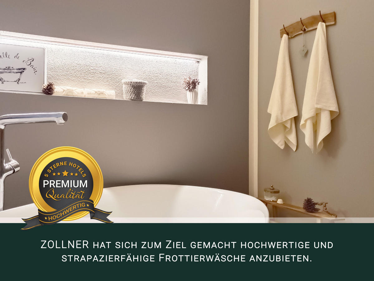 DUSCHTÜCHER, 3er-Set, 70x140 cm, 100% Baumwolle, Weiß - Creme, Textil (70/140cm) - Zollner