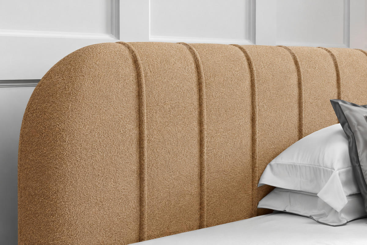 POLSTERBETT 140x200 Lunea, Samt, Metallrahmen, Bettkasten, Beige - Beige, Holz/Textil (140/200cm) - Emporius