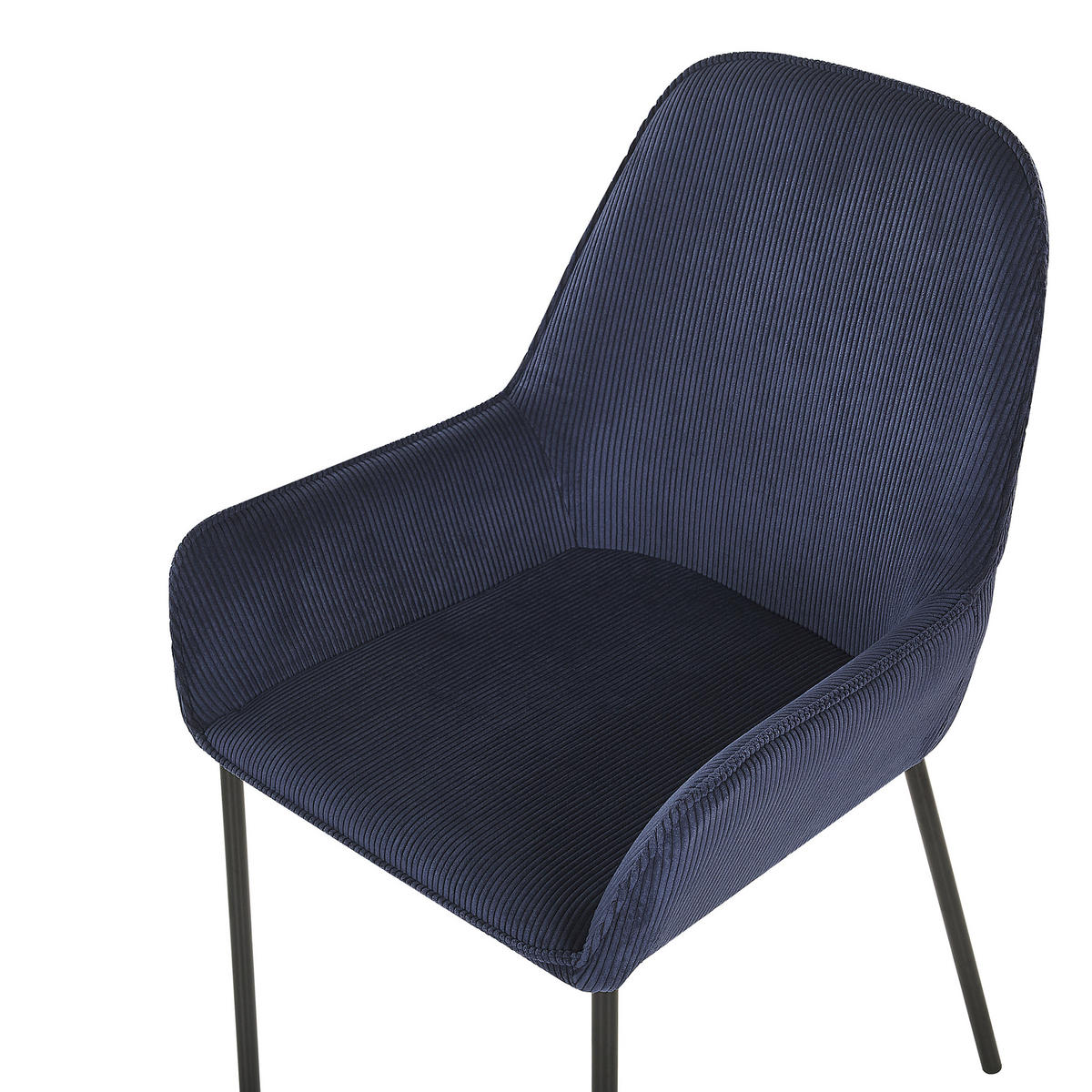 ÉTKEZŐSZÉK 2 darabos Szett Kordbársony Kék Loverna - kék, textil/fém (56/89/59cm) - Beliani