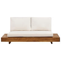 LOUNGESOFA 2-Sitzer Heller Holzfarbton Marettimo - Hellbraun/Weiß, Holz (167/70/68cm) - Beliani