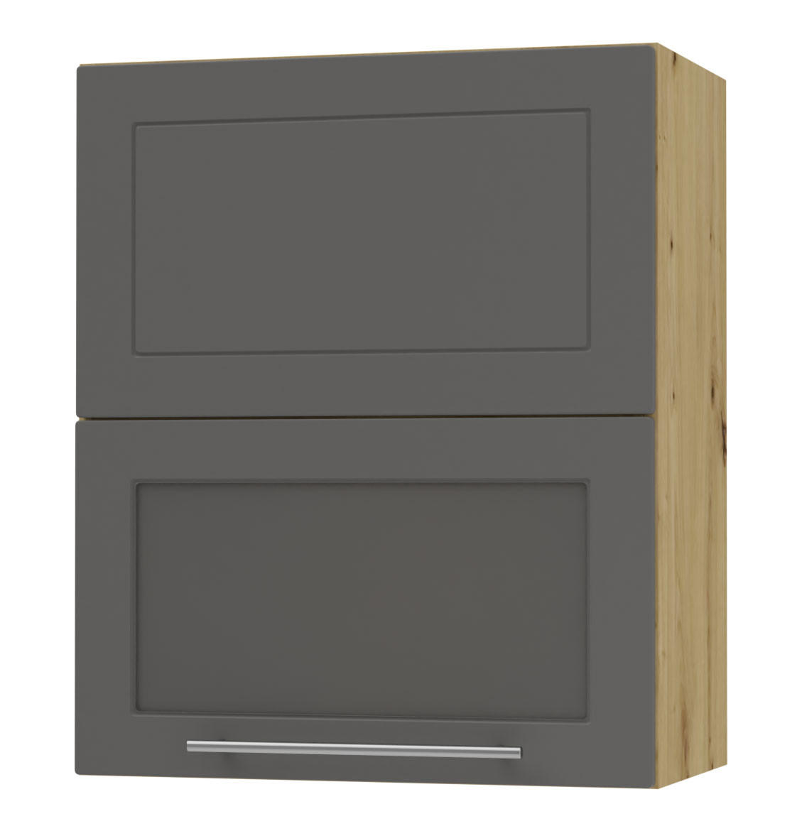 KÜCHENHÄNGESCHRANK Kvantum W8BS/60 Graphit Matt / Eiche Artisan Matt 60 / 32,5 / 72cm - Graphitfarben/Eiche Artisan, Holz/Holzwerkstoff (60/72/32.5cm) - Feldmann-Wohnen
