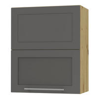 KÜCHENHÄNGESCHRANK Kvantum W8BS/60 Graphit Matt / Eiche Artisan Matt 60 / 32,5 / 72cm - Graphitfarben/Eiche Artisan, Holz/Holzwerkstoff (60/72/32.5cm) - Feldmann-Wohnen
