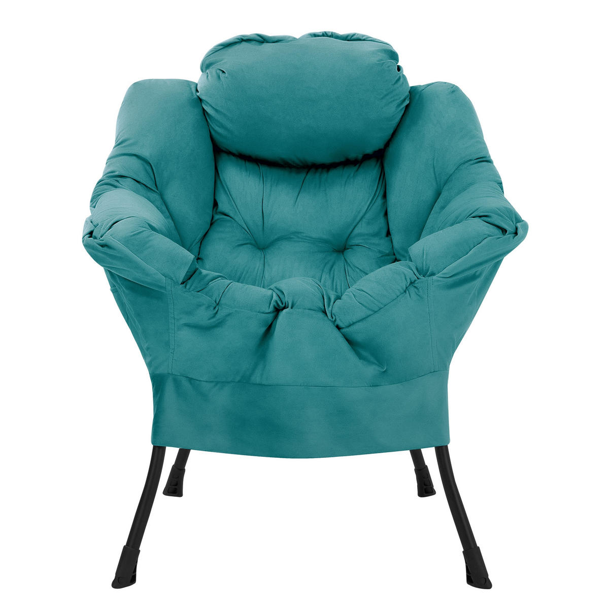 RELAXSESSEL Samt Petrol - Petrol, Metall (97/95/82cm) - ML-DESIGN