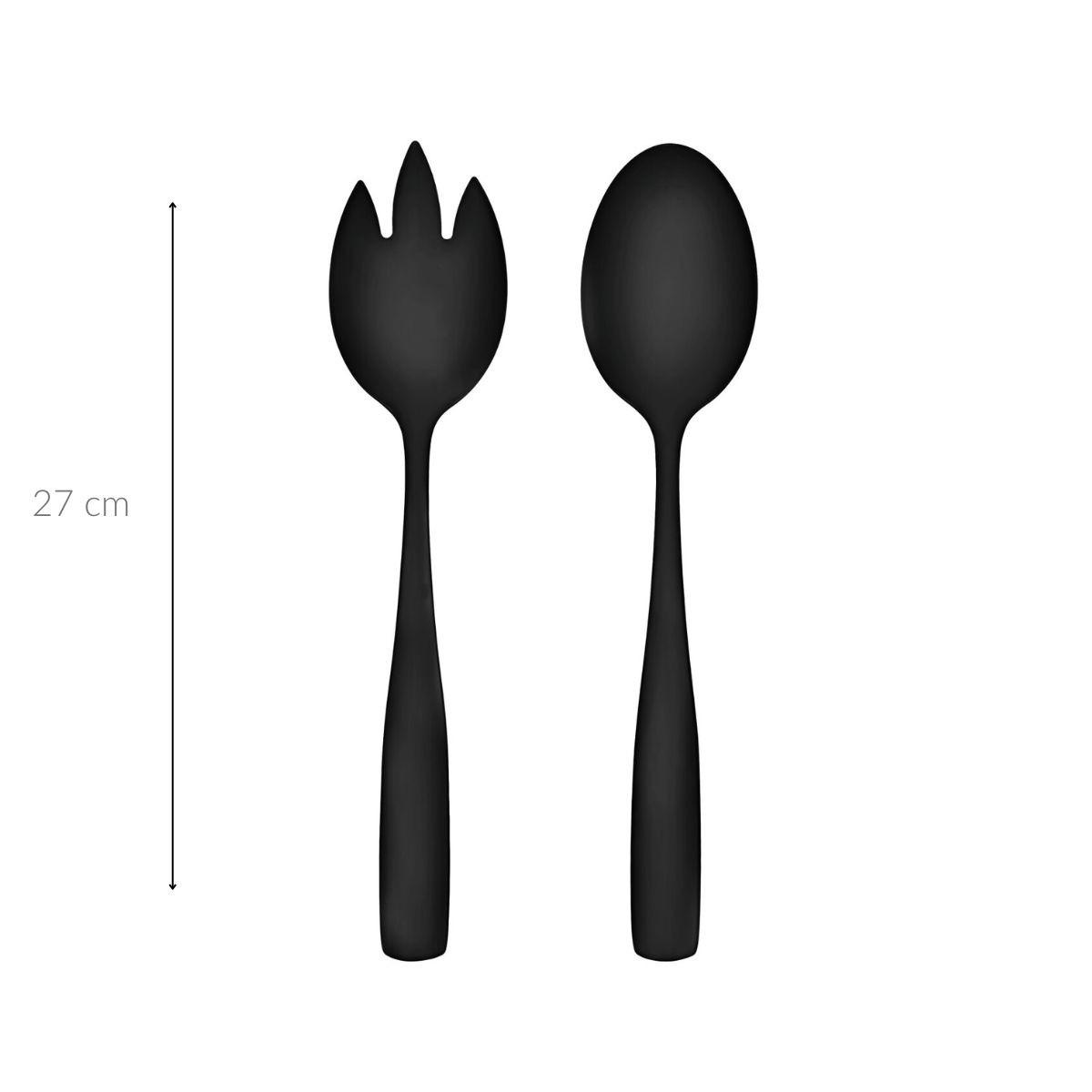 SALATLÖFFEL 2er Set - Schwarz, Metall (16/27/3cm)
