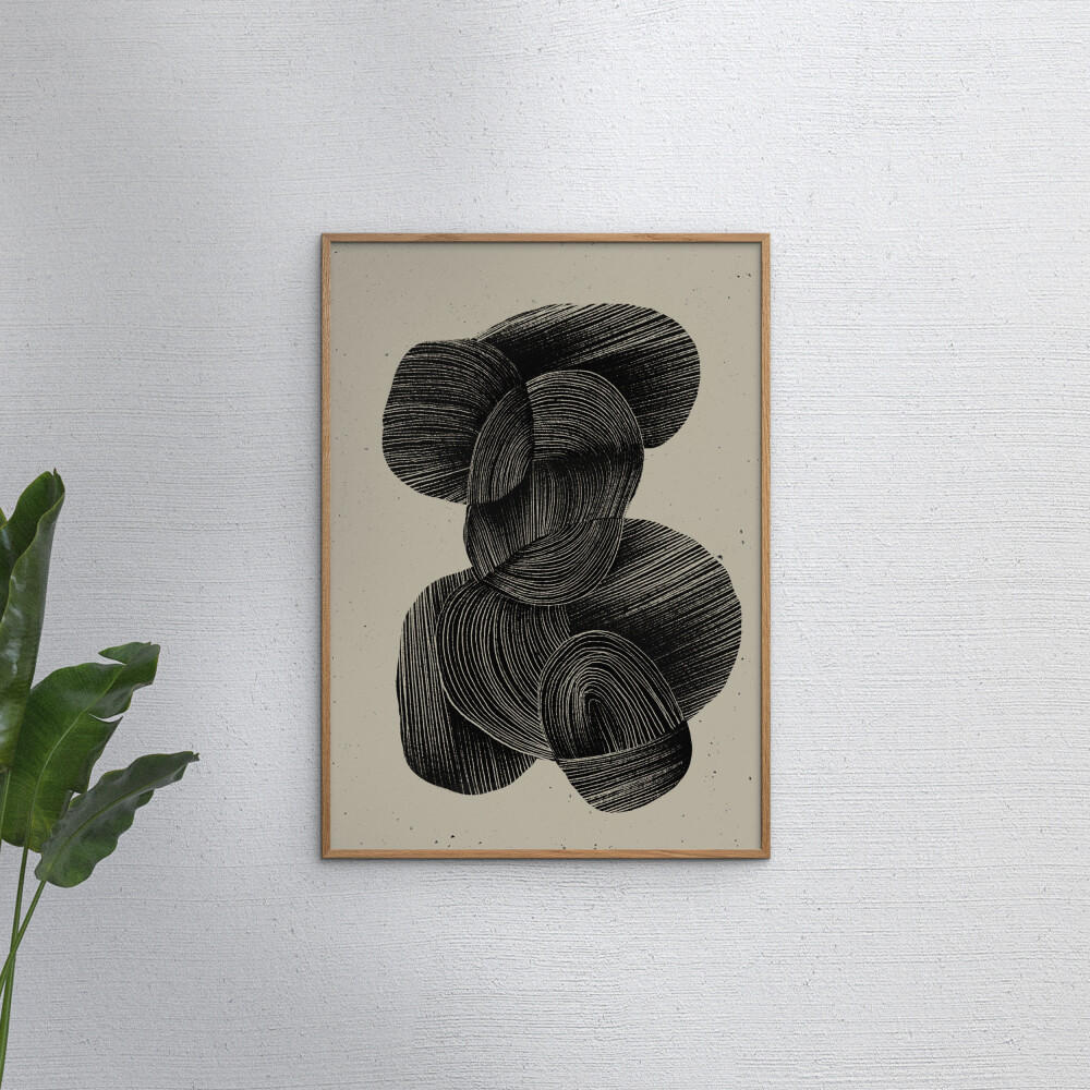 POSTER mit Rahmen Treechild - Straw No.2 - Eichefarben/Schwarz, Holz/Papier (50/70cm) - Poster&Frame