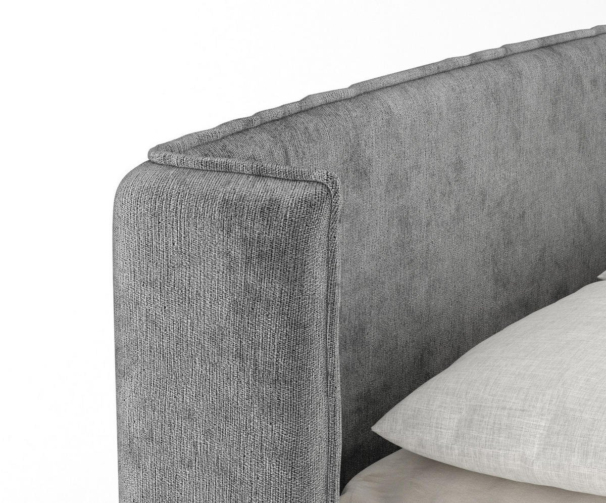 BOXSPRINGBETT Carizzo Grau 180/200 cm mit Matratze und Topper - Schwarz/Grau, Holz/Holzwerkstoff (180/200cm) - Maison de Reve