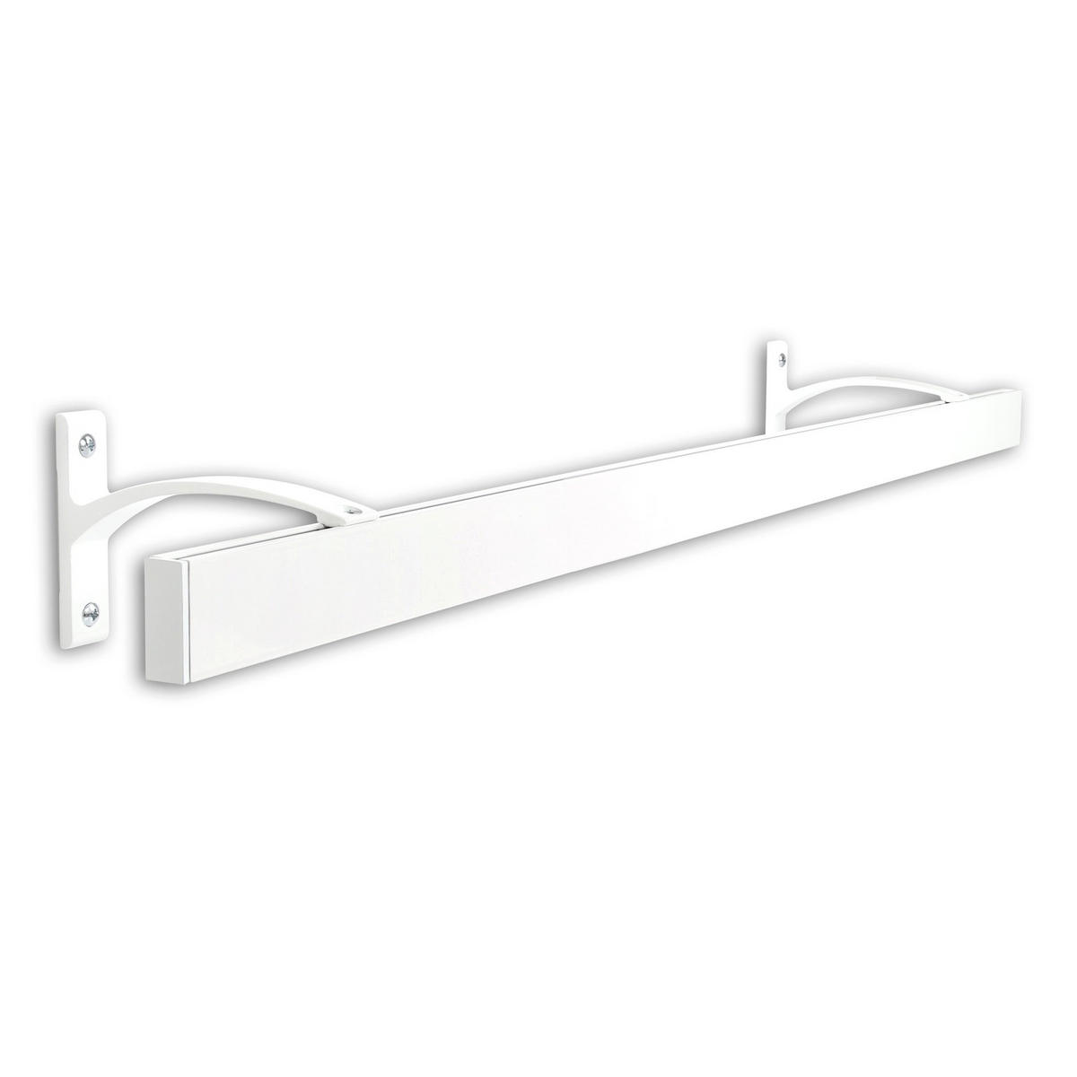 GARDINENSCHIENE auf Maß 1-lauf Wandmontage Curve 480cm - Weiß, Metall (480cm) - Deco-Raum