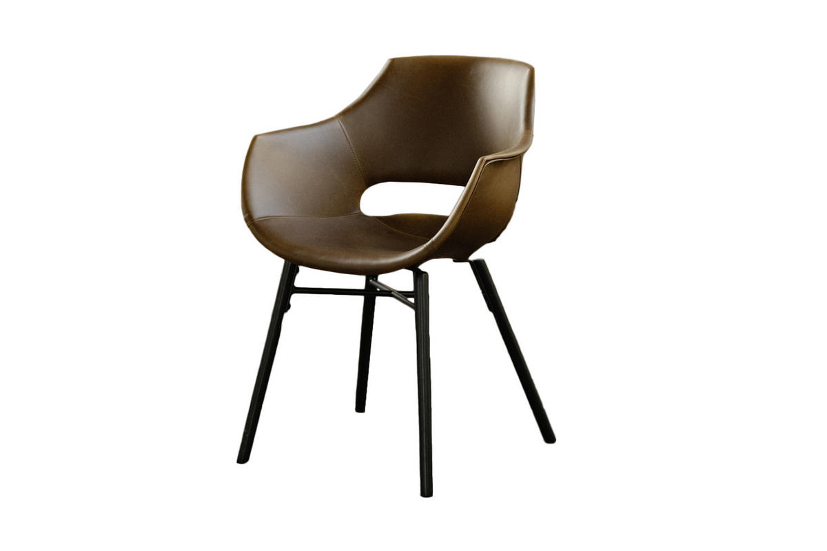 STUHL ZAJA Dunkelbraun Kunstleder - Dunkelbraun, Leder (57/82/59cm) - KAWOLA