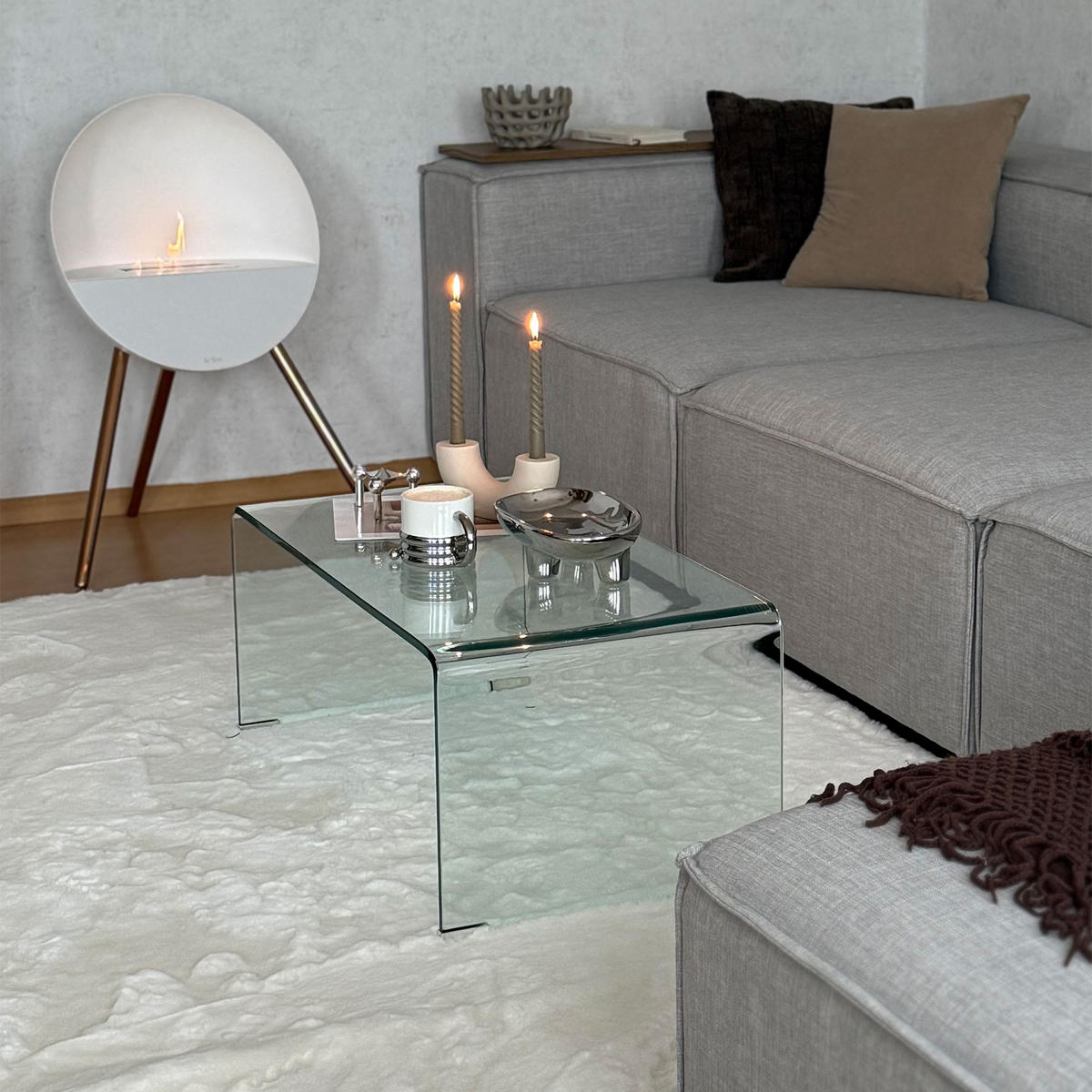 COUCHTISCH DE-15760 aus gehärtetem Glas Transparent - Transparent, Glas (80/45/35cm) - ComfortXL