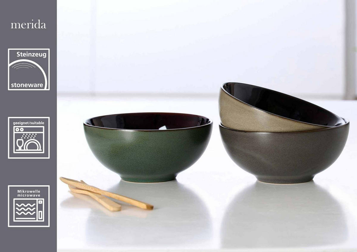 POKE BOWL SCHALEN Merida gemischt ø 17,5 cm 3er Set - Multicolor, Keramik (17.5cm) - Ritzenhoff Breker