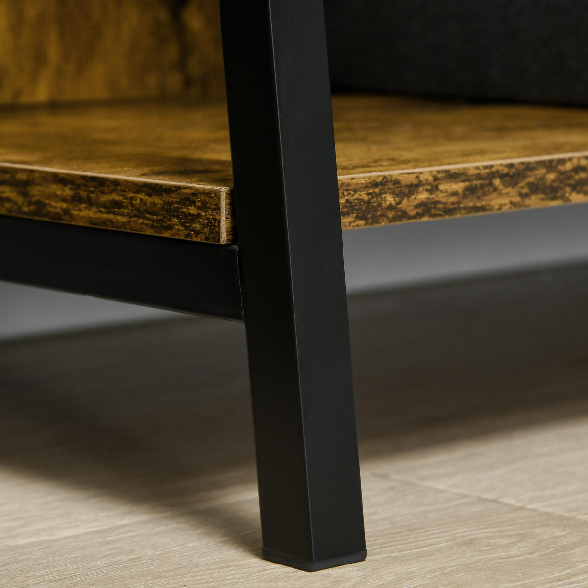 REGAL DE-15495 70/35/150 cm, 5-stufig Schwarz/Natur - Braun, Holzwerkstoff (70/149.5/30cm) - ComfortXL