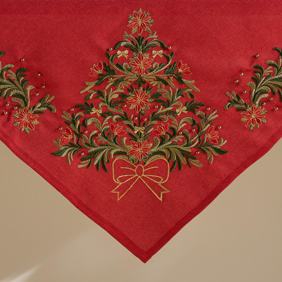 TISCHDECKE Weihnachten Natal, 80x80 cm, Rot - Rot, Kunststoff (80cm) - home&you