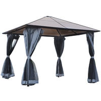 PAVILLON, Grau, 300L x 300B x 265H cm/300L x 400B x 265H cm, Alu, Polyester - Grau, Metall (300/265/300cm) - Outsunny