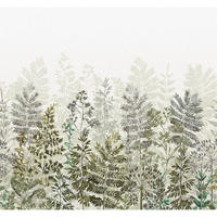 FOTOTAPETE Leaf Silhouette - Salbeigrün, Papier/Kunststoff (280/0.1cm) - Art for the Home