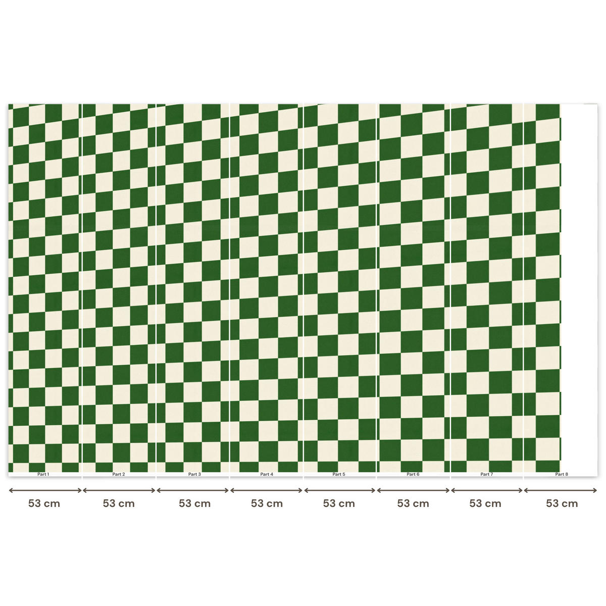 KINDERTAPETE - Schachbrett - Muster - Grün - 400x260 cm - Grün, Papier (400/260cm) - OnlyWow