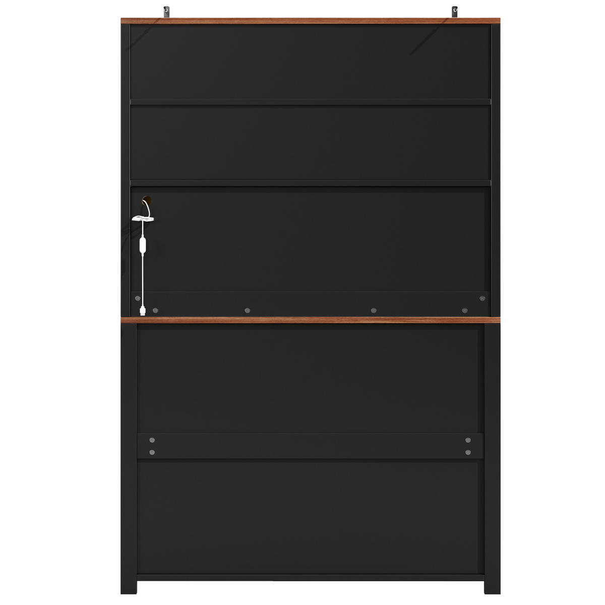 KÜCHENSCHRANK mit LED 115 x 40 x 174,7 cm MDF Metall Schwarz - Schwarz, Metall (40/174.7/115cm) - Meubliv
