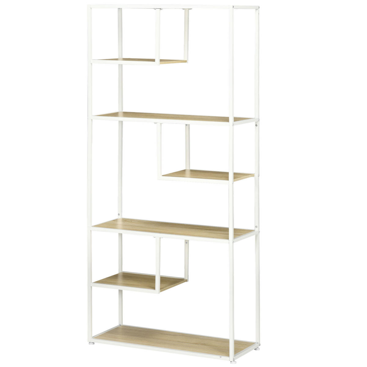 REGAL DE-15502 7 Ebenen, 83/34/180 cm Eiche/Weiß - Eichefarben, Holzwerkstoff (83/180/34cm) - ComfortXL