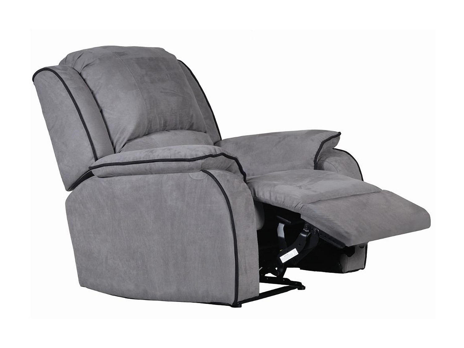 RELAXSESSEL Fernsehsessel - Microfaser - Grau - HERNANI - Grau, Textil (96/99/100cm) - Vente-Unique