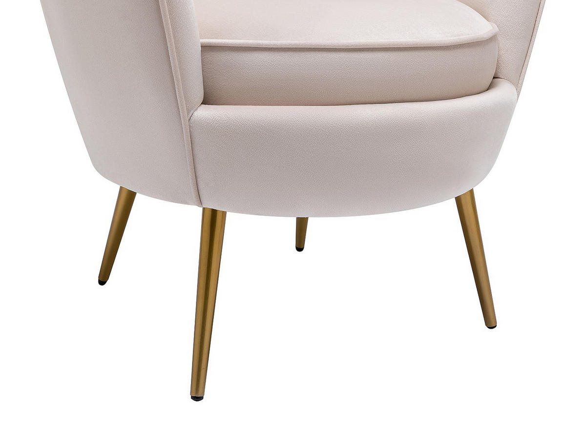 MUSCHELSESSEL - Samt - Beige - LALEA - Beige, Textil (76/88/73cm) - Vente-Unique