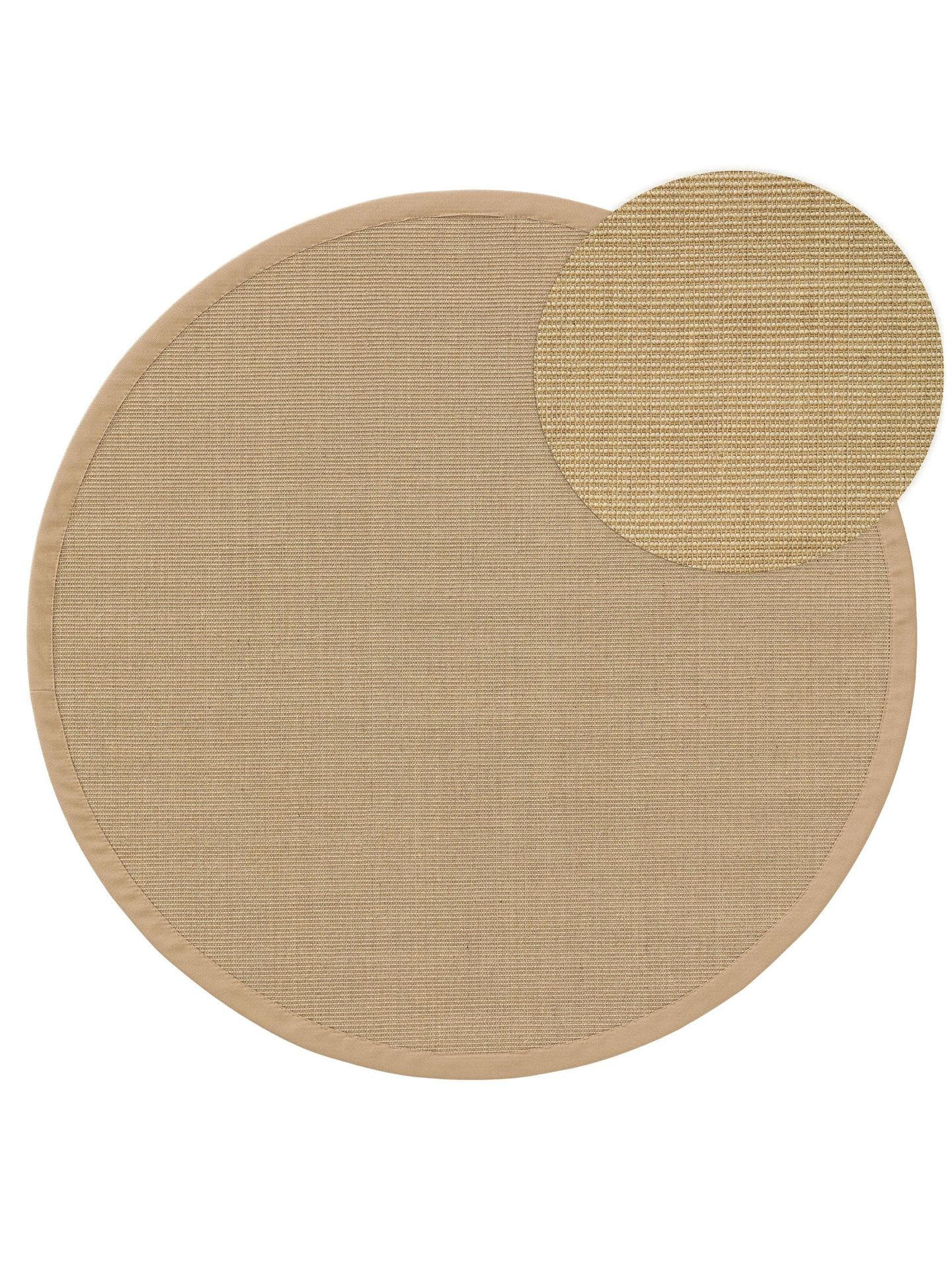 SISALTEPPICH Sana Cream ø 200 cm rund - Beige, Naturmaterialien/Kunststoff (200/1cm) - KUNSTLOFT