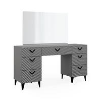 SCHMINKTISCH Anett Grau 150 cm mit 7 Schubladen - Grau, Holzwerkstoff (150/78.1/45cm) - Vicco