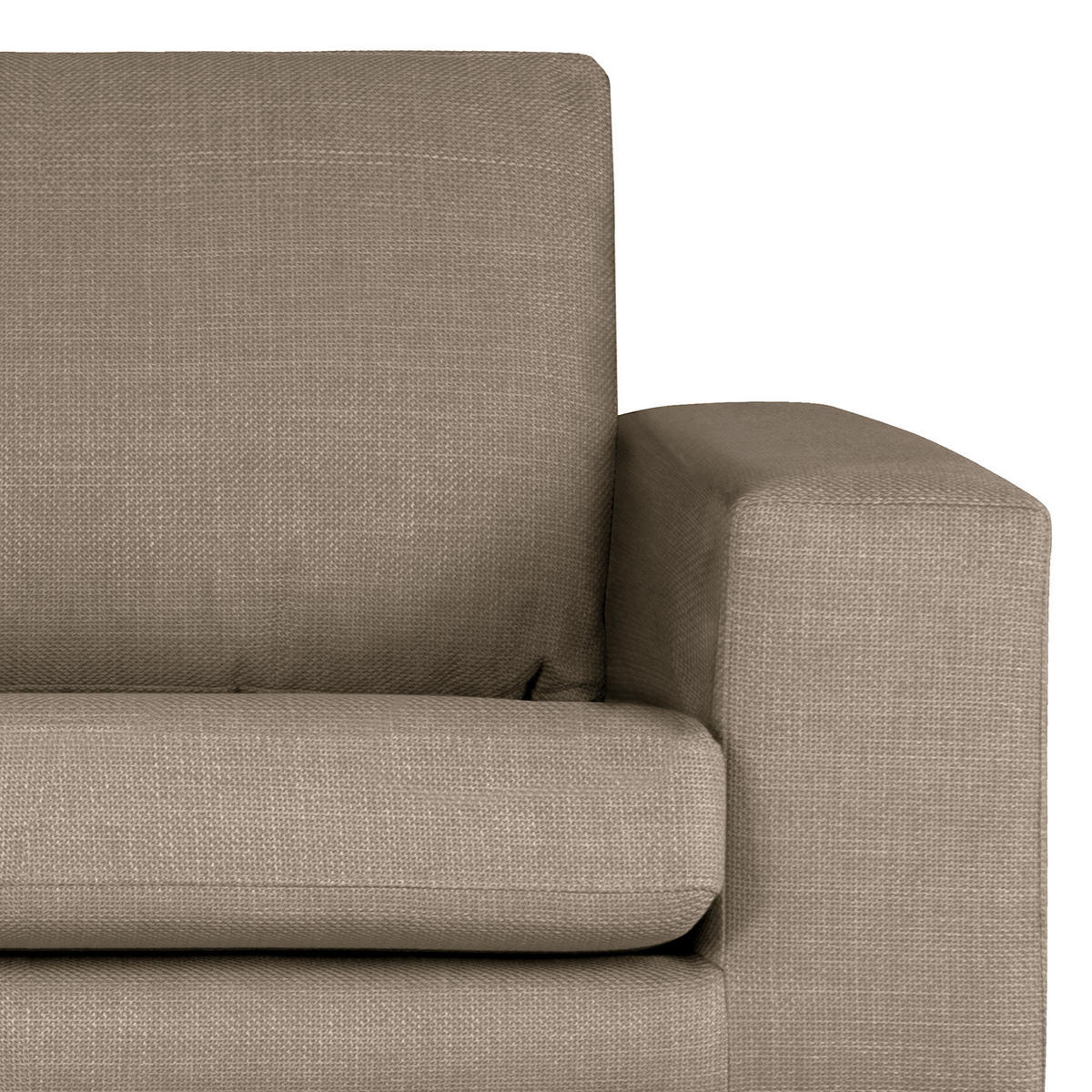 SESSEL - Taupe/Eichefarben, Eichenholz/Textil (122/81/88cm) - home24