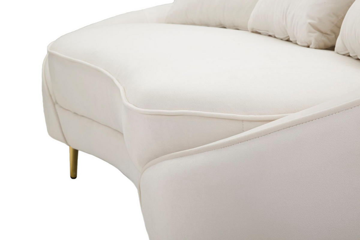 3-SITZER Sofa gepolstert Oslo - Weiß - Weiß, Holz/Kunststoff (84/68/185cm) - Pasmara