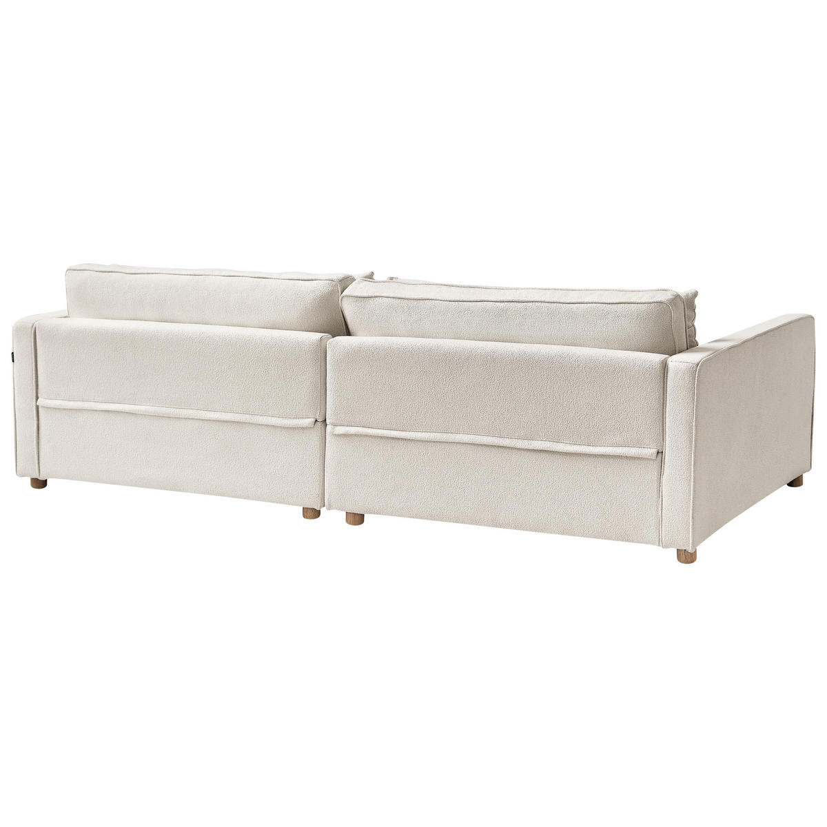 3-SITZER-SOFA Bouclé cremeweiß Vinstra - Hellbraun/Weiß, Textil (250/80/125cm) - Beliani