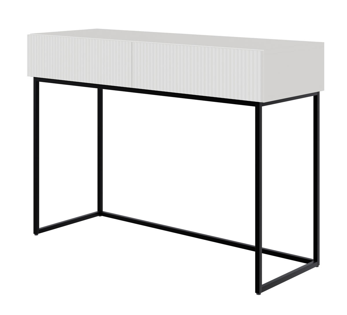 KONSOLENTISCH Veldio Weiß mit schwarzen Beinen 110 cm - Schwarz/Weiß, Holzwerkstoff/Metall (110/79/40cm) - Selsey