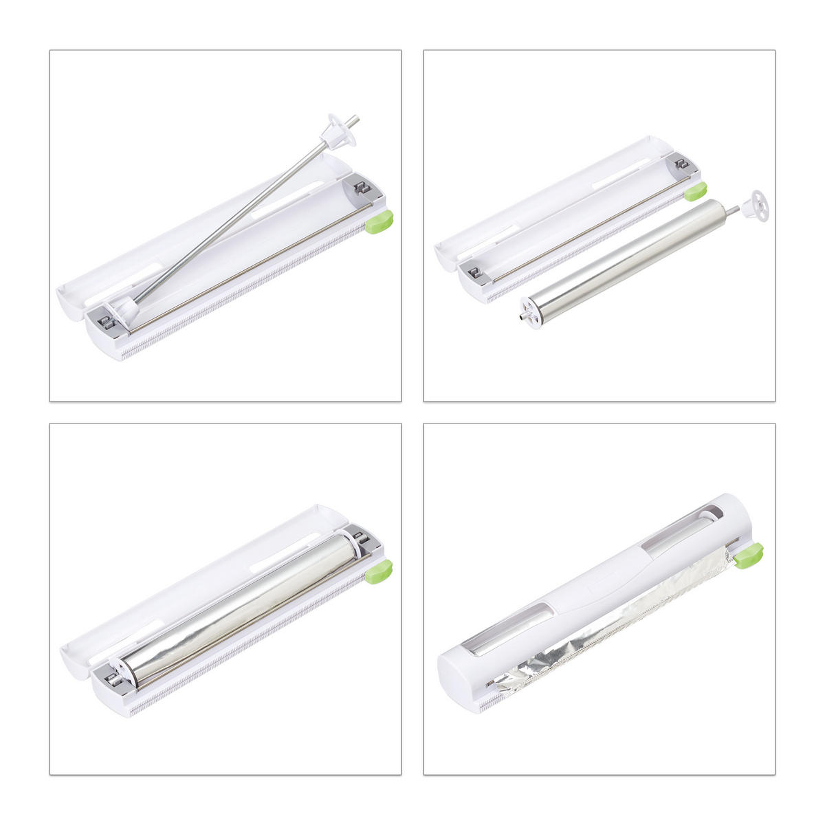 2XFOLIENSCHNEIDER - Weiß, Kunststoff/Metall (37/5/8cm) - Relaxdays