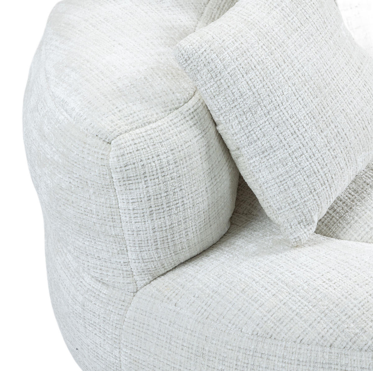 SITZSACK Chenille Beige 108 x 108 x 52 cm - Beige, Kunststoff (108/52/108cm) - Beauniv