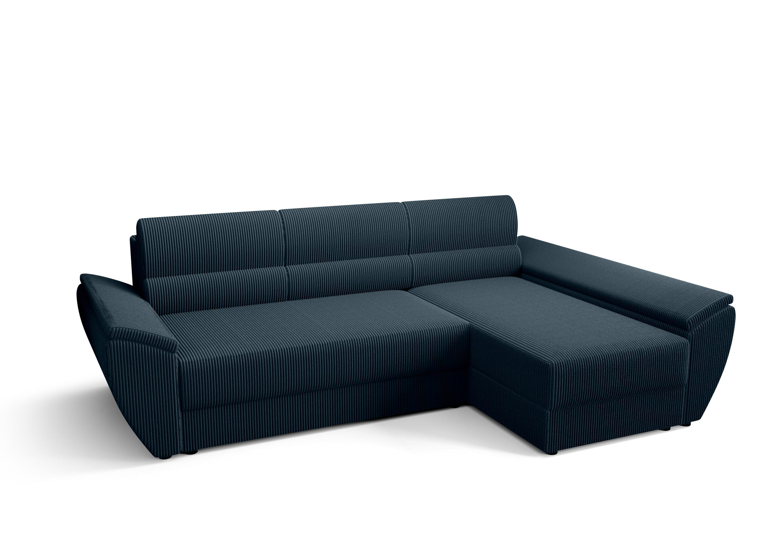 ECKSOFA L REBI L3 Poso 05 Rechts mit Schlaffunktion, Hellbraun - Hellbraun, Textil (251/140cm)