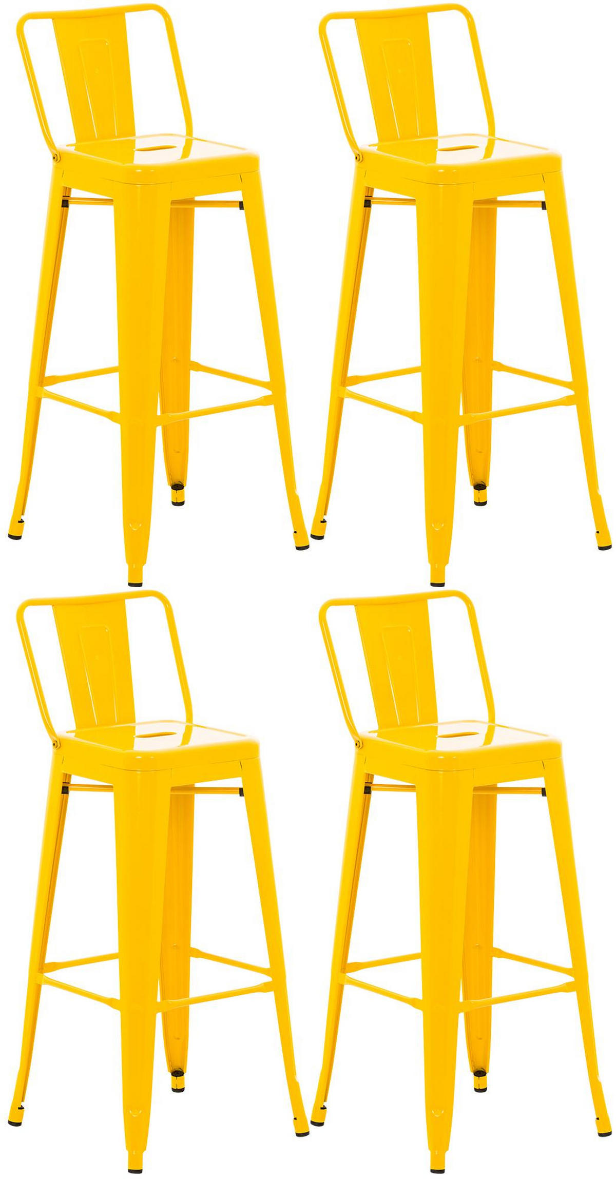 BARHOCKER 4er Set Metall gelb - Gelb, Metall (44/96/43cm) - CLP