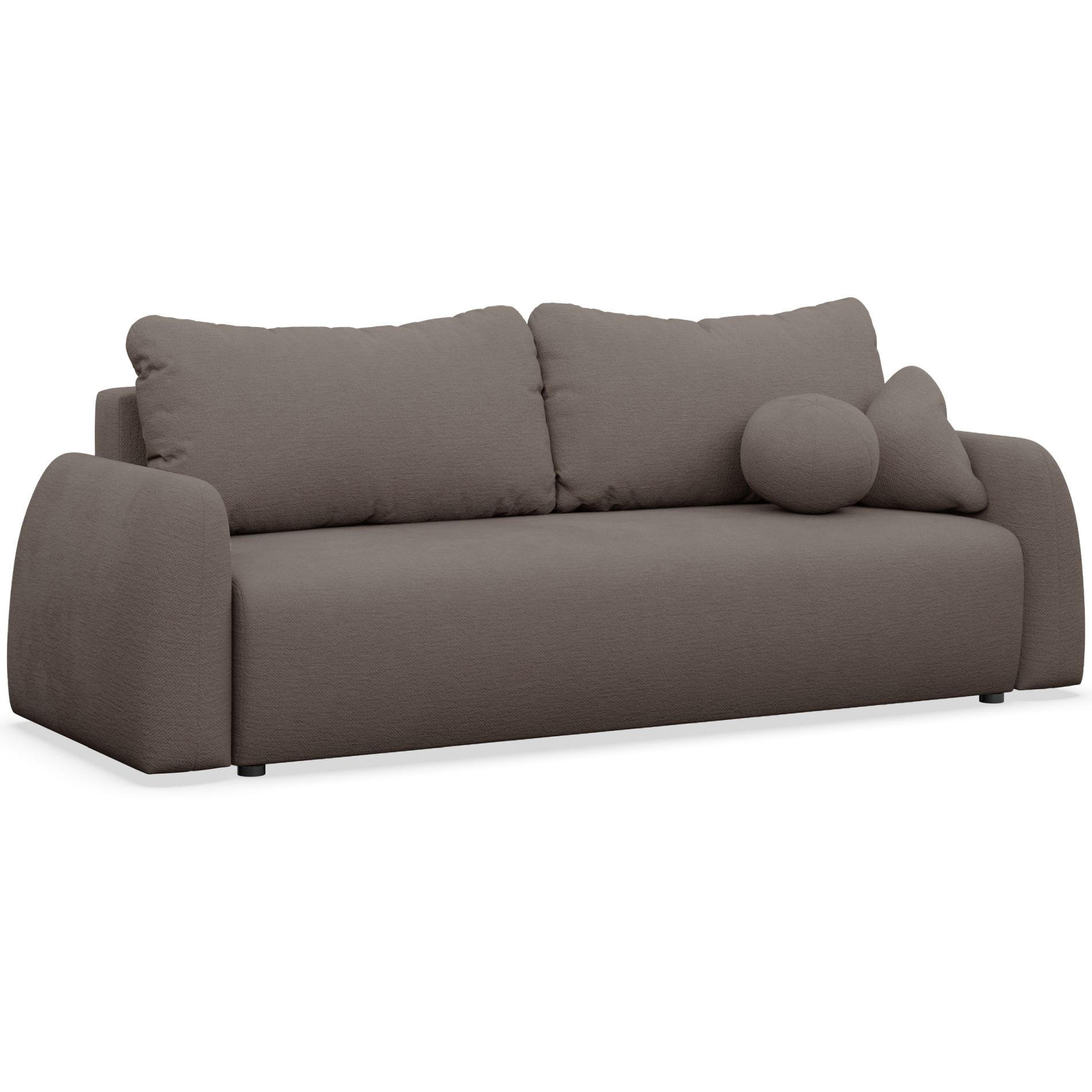 3-SITZER SOFA Nubelle Braun Chenille-Bezug, wasserabweisend - Schwarz/Braun, Kunststoff/Textil (244/85/93cm) - Selsey