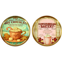 DEKOTELLER & -TABLETTS Vintage Mugs 2er Set 20/20/1 cm - Multicolor, Metall (20/1cm) - FURNARO